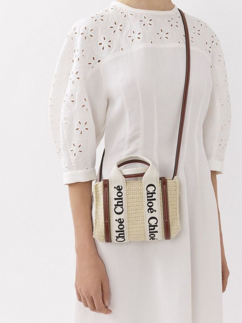 Torba Crossbody Chloe Mini Woody Brązowe Beżowe | CHE-SR13585