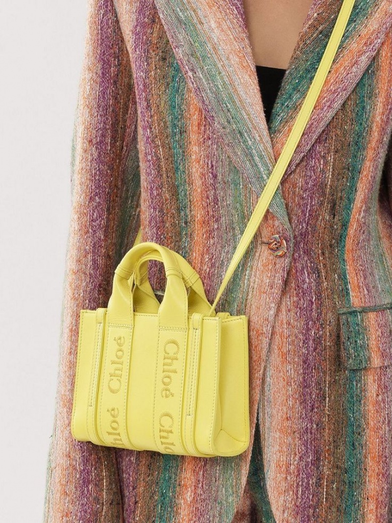 Torba Crossbody Chloe Mini Woody Żółte | CHE-SR13520