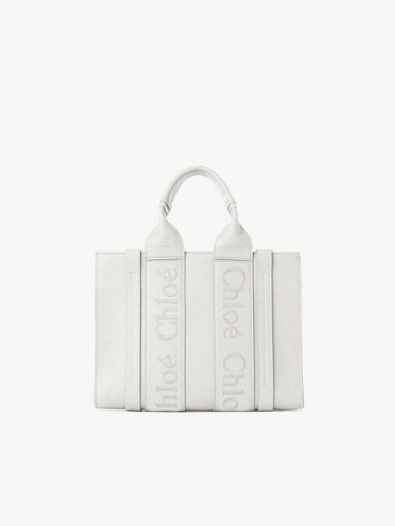 Torba Crossbody Chloe Small Woody Białe | CHE-SR13541