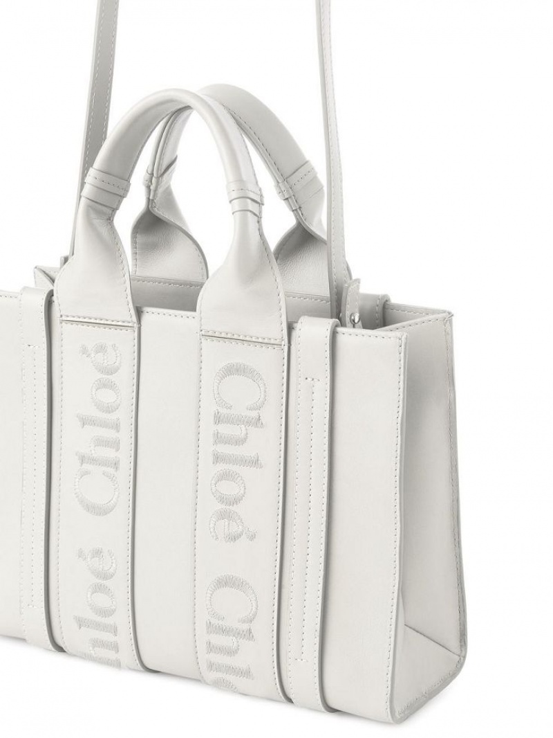 Torba Crossbody Chloe Small Woody Białe | CHE-SR13541