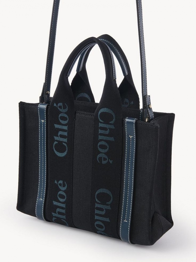 Torba Crossbody Chloe Small Woody Czarne Zielone | CHE-SR13570