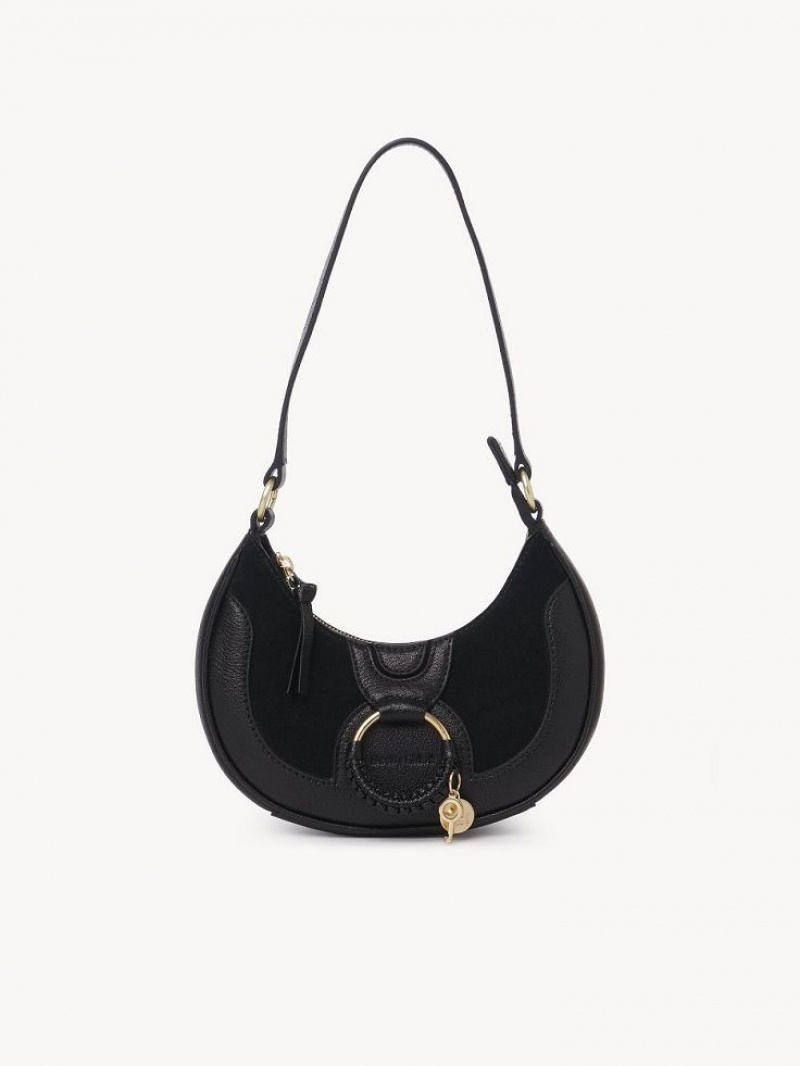 Torby Przez Ramię Chloe Hana Half Moon Czarne | CHE-SR14623