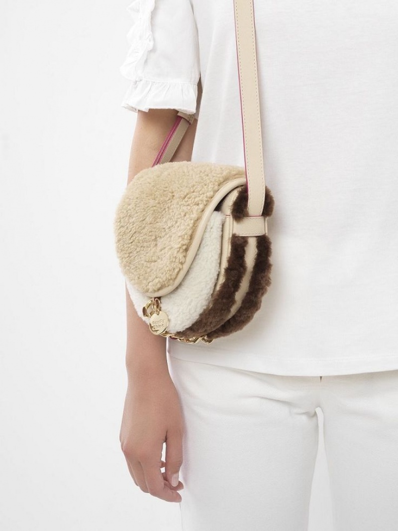Torby Przez Ramię Chloe Mara Small Saddle Beżowe | CHE-SR14604