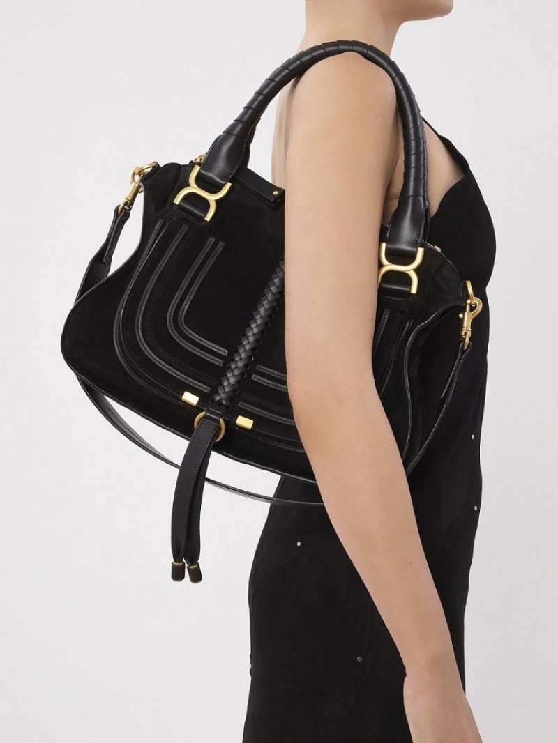 Torby Przez Ramię Chloe Marcie Double Carry Czarne | CHE-SR13438