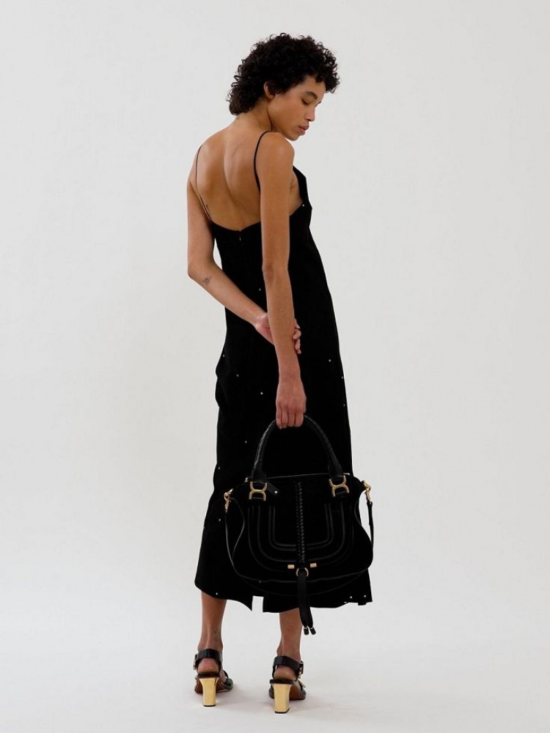 Torby Przez Ramię Chloe Marcie Double Carry Czarne | CHE-SR13438