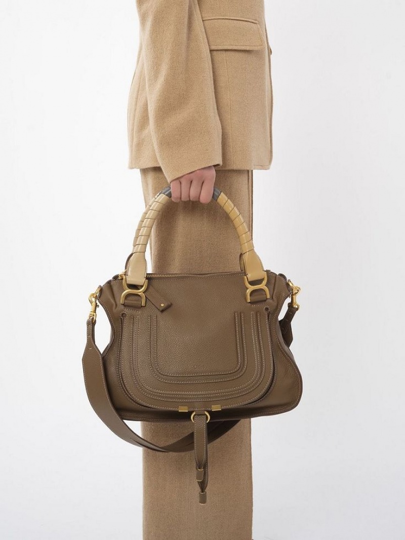 Torby Przez Ramię Chloe Marcie Double Carry Brązowe | CHE-SR13439