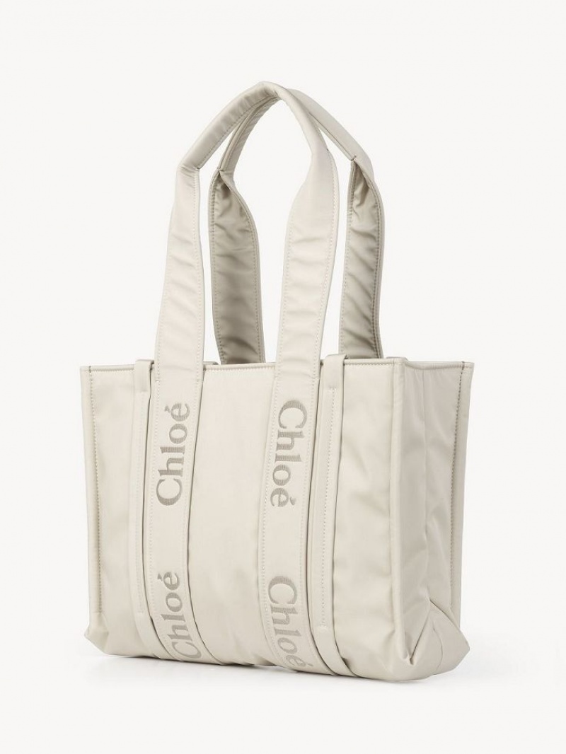 Torby Przez Ramię Chloe Medium Woody Białe | CHE-SR13410