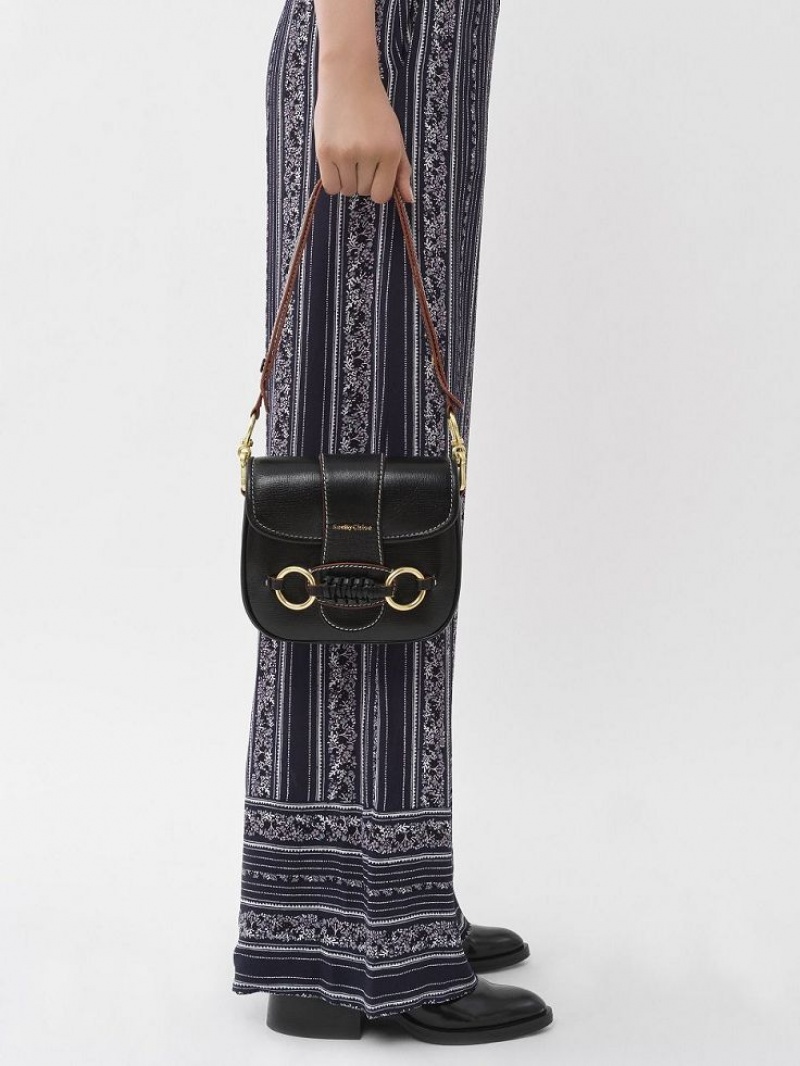Torby Przez Ramię Chloe Saddie Satchel Czarne | CHE-SR14665