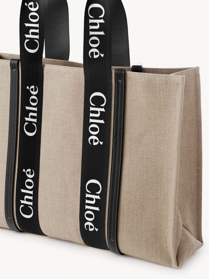 Torby Tote Chloe Large Woody Czarne Niebieskie | CHE-SR13304