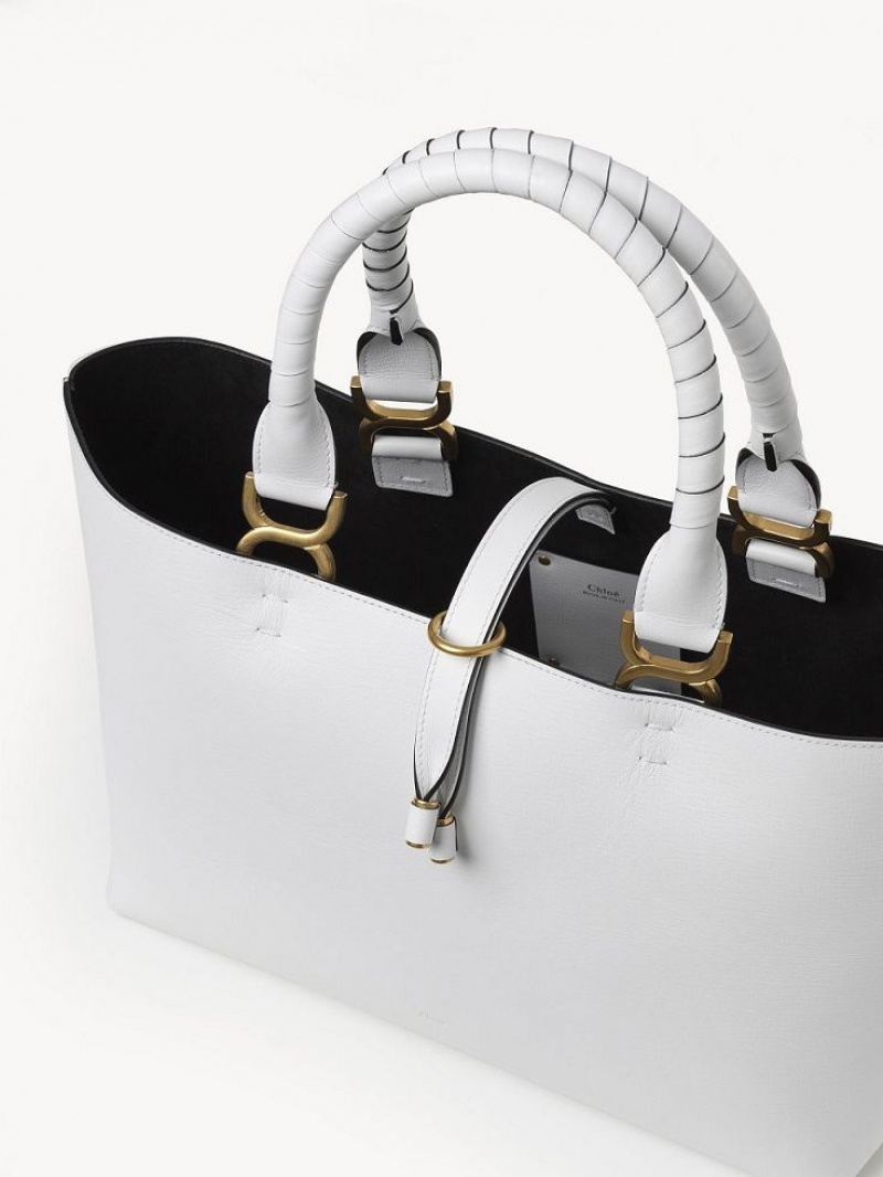 Torby Tote Chloe Marcie Small Białe | CHE-SR13302