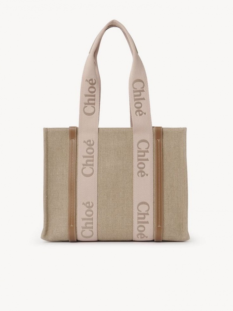 Torby Tote Chloe Medium Woody Beżowe | CHE-SR13385