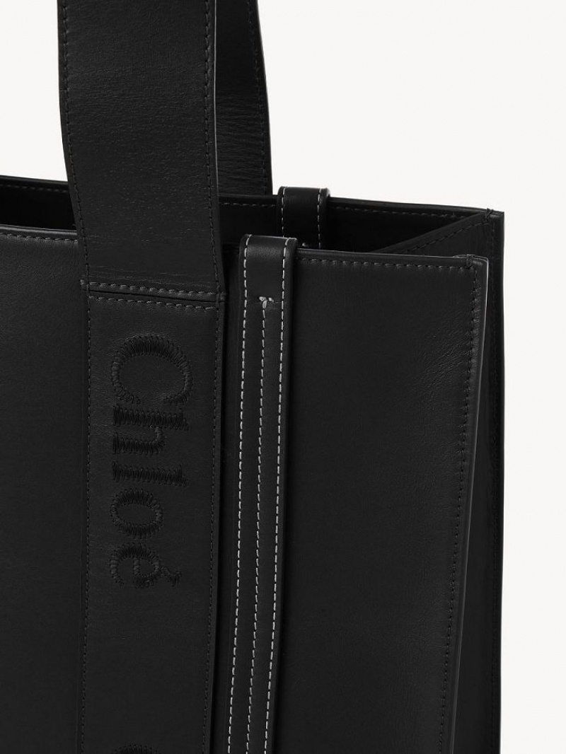 Torby Tote Chloe Medium Woody Czarne | CHE-SR13352