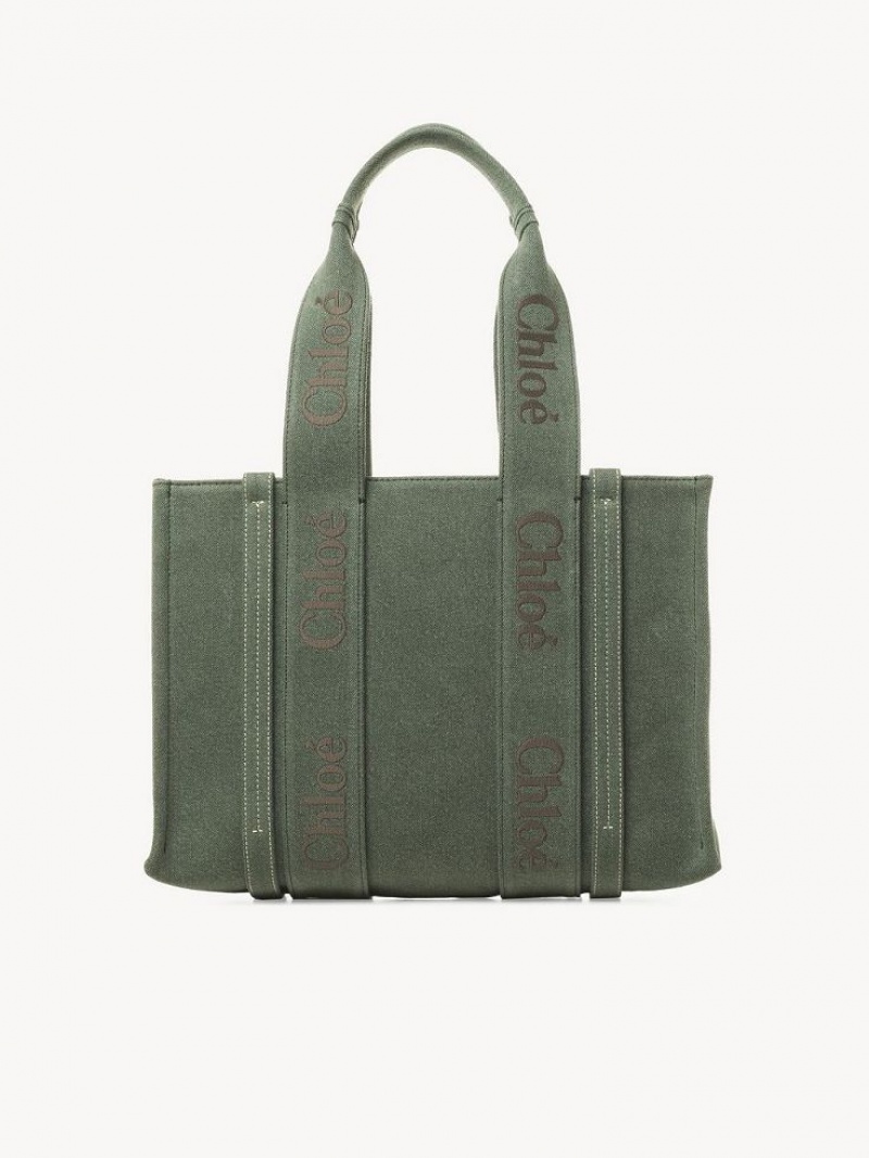 Torby Tote Chloe Medium Woody Zielone | CHE-SR13338