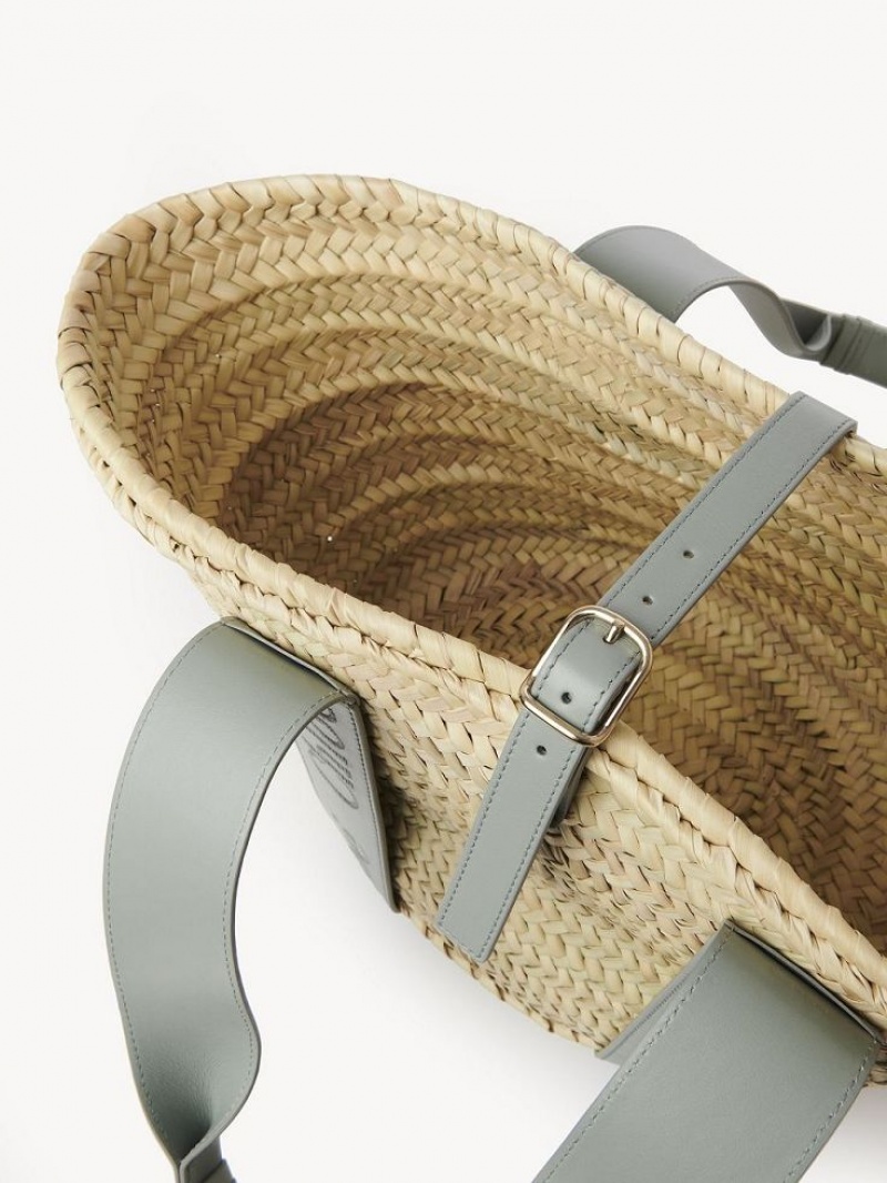Torby Tote Chloe Sense Medium Basket Zielone | CHE-SR13383