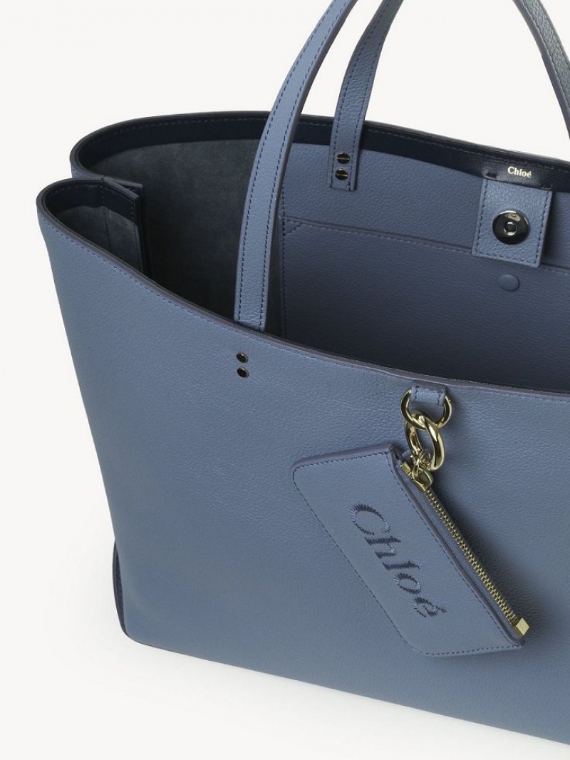 Torby Tote Chloe Sense Medium East-west Jasny Niebieskie | CHE-SR13329