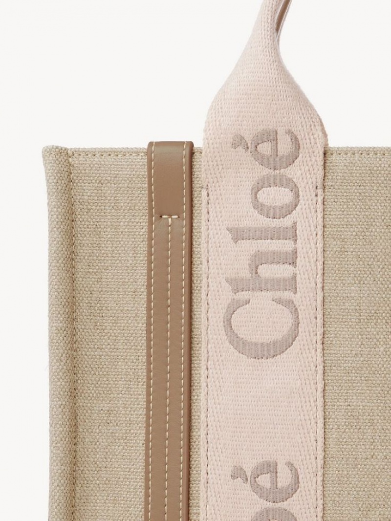 Torby Tote Chloe Small Woody Beżowe | CHE-SR13384