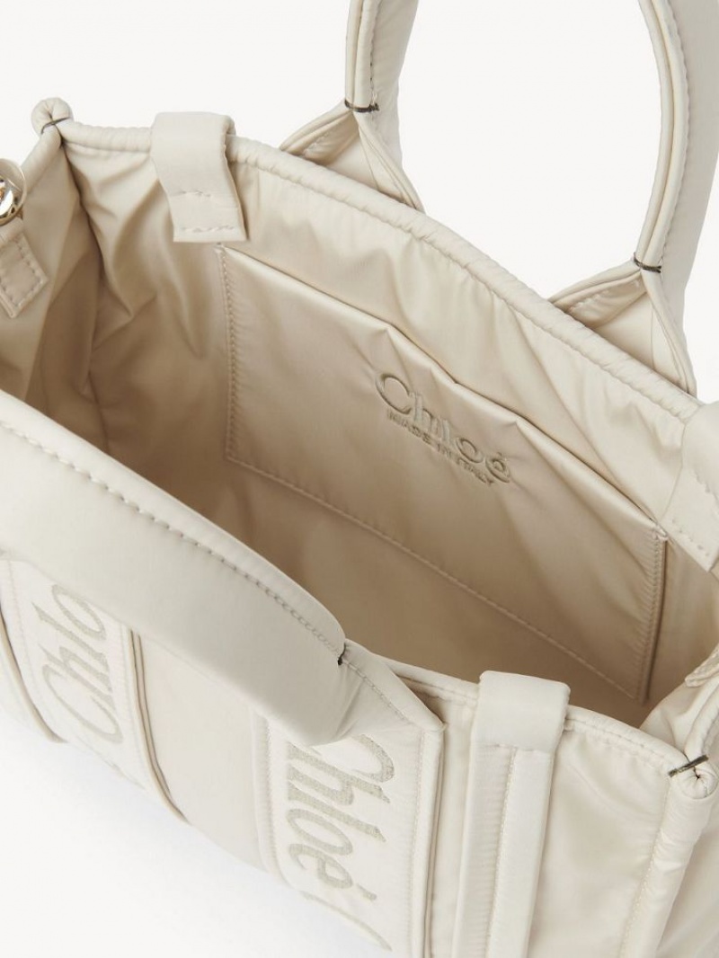 Torby Tote Chloe Small Woody Białe | CHE-SR13363