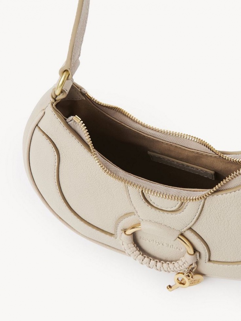 Torebki Małe Chloe Hana Half Moon Beżowe | CHE-SR14765