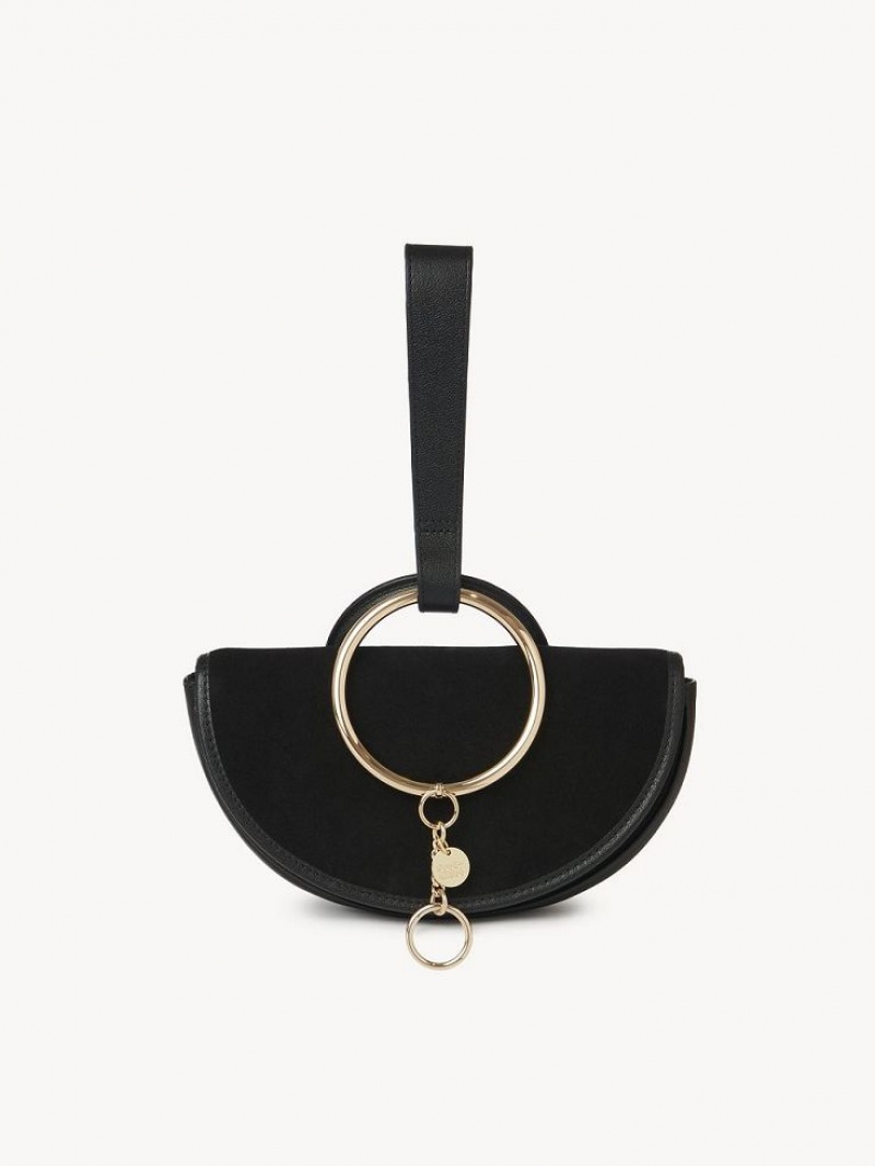 Torebki Małe Chloe Mara Half Moon Czarne | CHE-SR14754