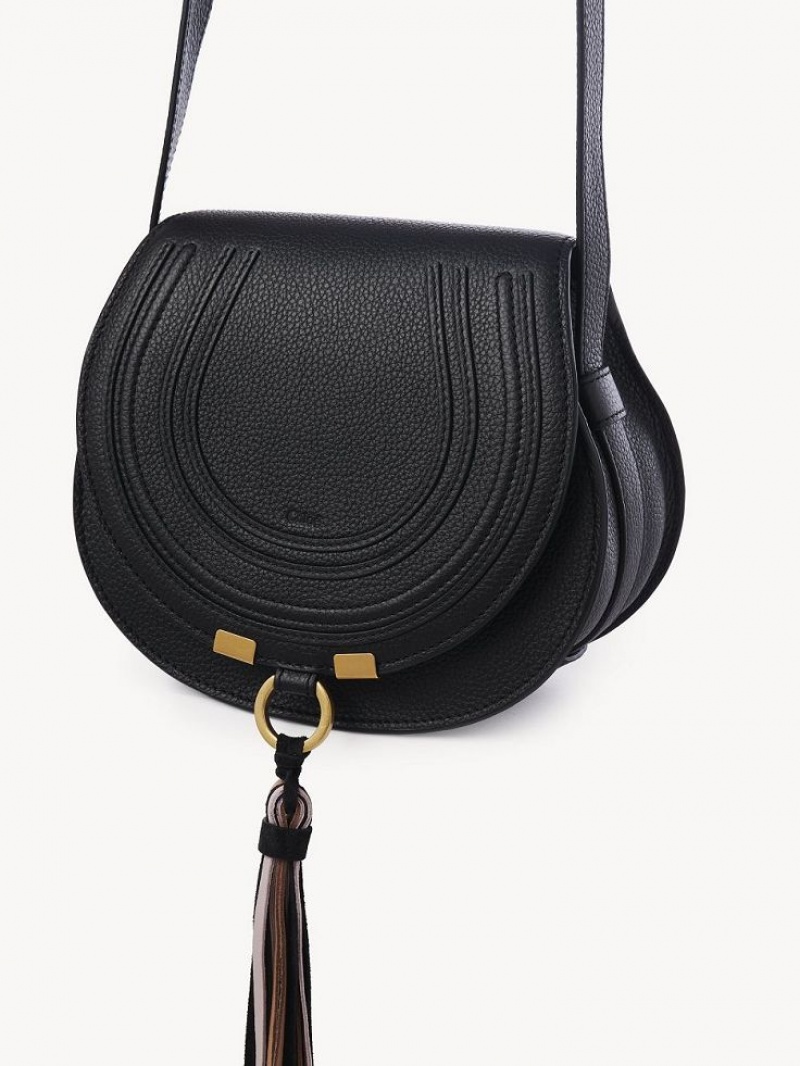 Torebki Małe Chloe Marcie Small Saddle Czarne | CHE-SR13663
