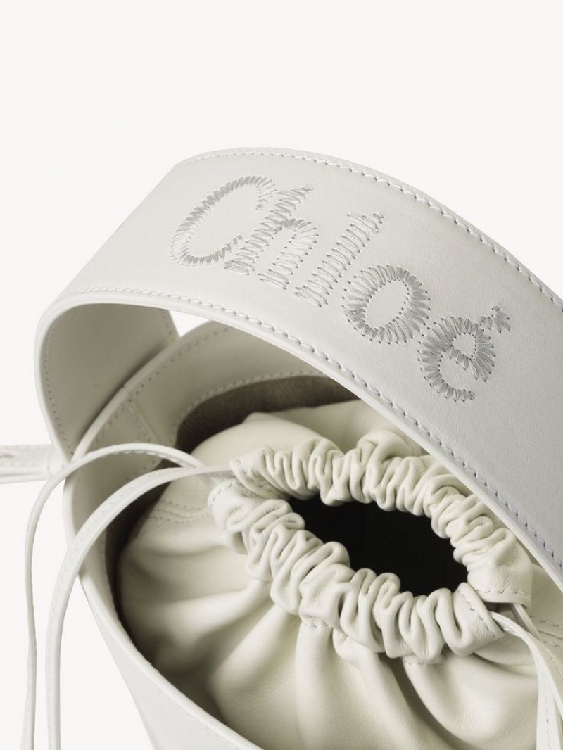 Torebki Małe Chloe Sense Bucket Białe | CHE-SR13677