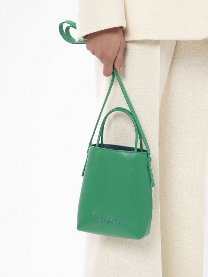 Torebki Małe Chloe Sense Tote Zielone | CHE-SR13732