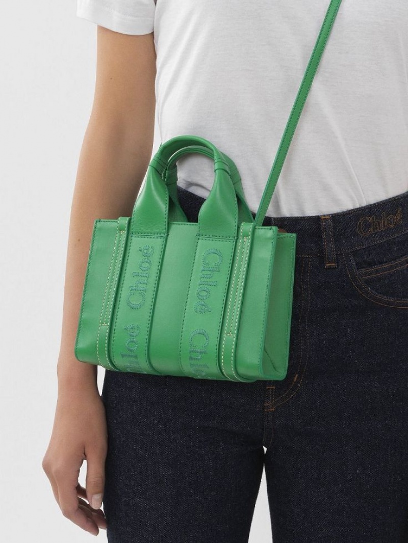 Torebki Małe Chloe Woody Tote 1 Zielone | CHE-SR13698